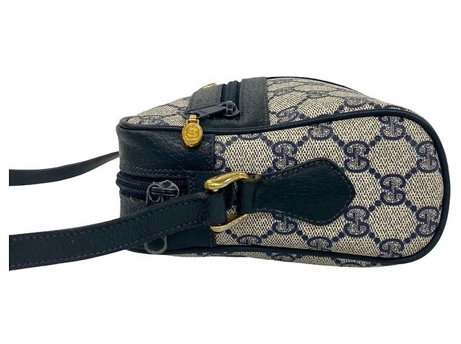 Gucci Sherry Line GG Logo Muster Leder Mini Schultertasche Rot Marineblau - Ansicht 5