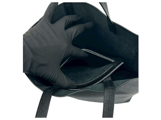 Céline Celine Cabas Vertical Small de cuero Shoulder Bag 2-Way Negro - vista 10