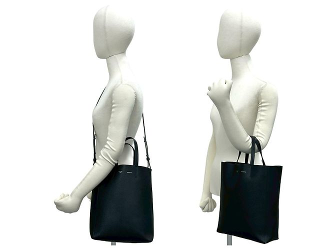 Céline Celine Cabas Vertical Small de cuero Shoulder Bag 2-Way Negro - vista 2