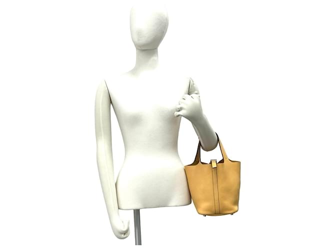 Borsa Tote Hermès Picotin PM Mini Giallo - vista 2