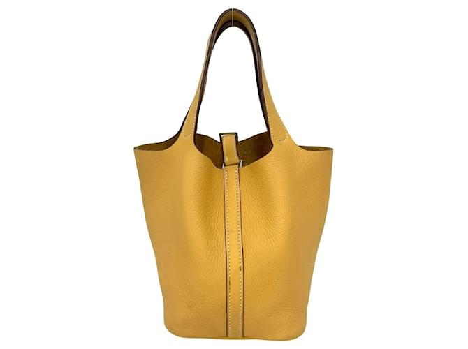 Borsa Tote Hermès Picotin PM Mini Giallo - vista 3
