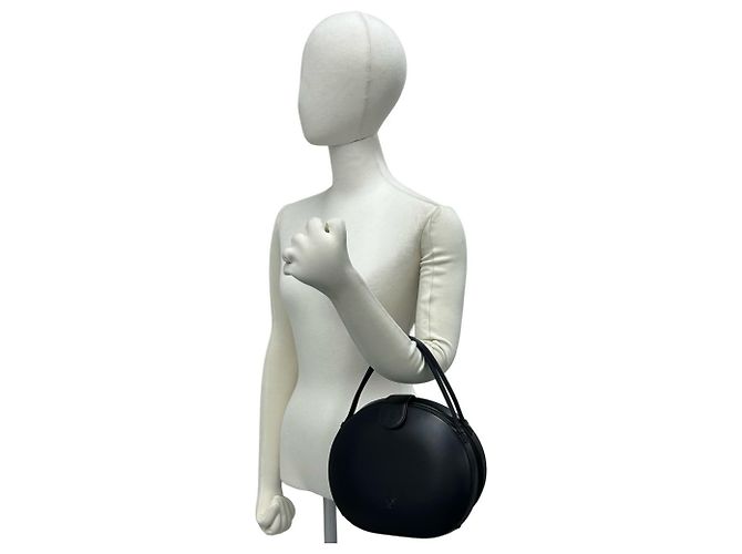 Bolsa de mão redonda de couro Loewe Vintage Anagram Mini Tote Preto - vista 2