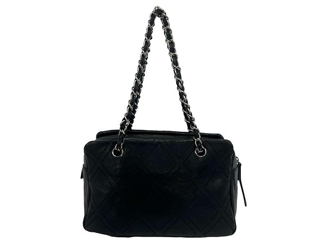 Borsa a tracolla tote Chanel Coco Mark in pelle di vitello Nero - vista 3