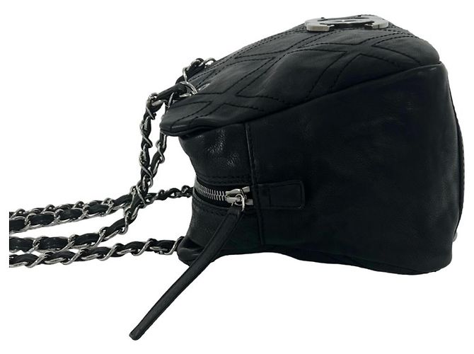 Borsa a tracolla tote Chanel Coco Mark in pelle di vitello Nero - vista 5