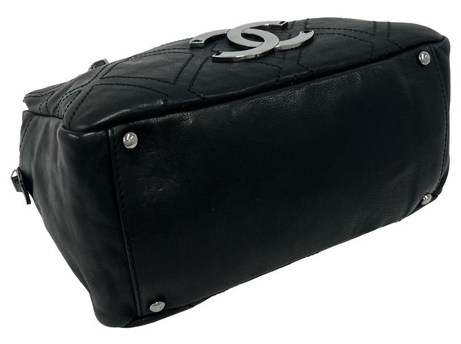 Borsa a tracolla tote Chanel Coco Mark in pelle di vitello Nero - vista 7