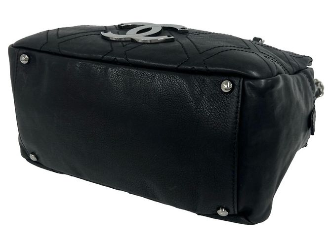 Borsa a tracolla tote Chanel Coco Mark in pelle di vitello Nero - vista 8