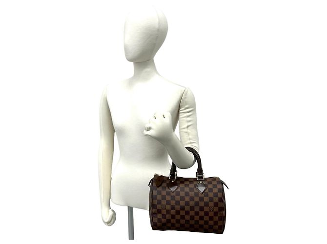Borsa Louis Vuitton Speedy 25 motivo Damier Marrone - vista 2