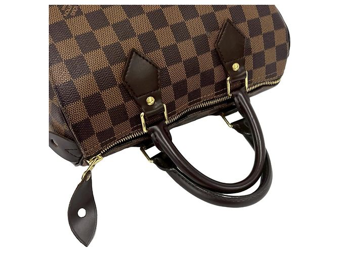 Borsa Louis Vuitton Speedy 25 motivo Damier Marrone - vista 4