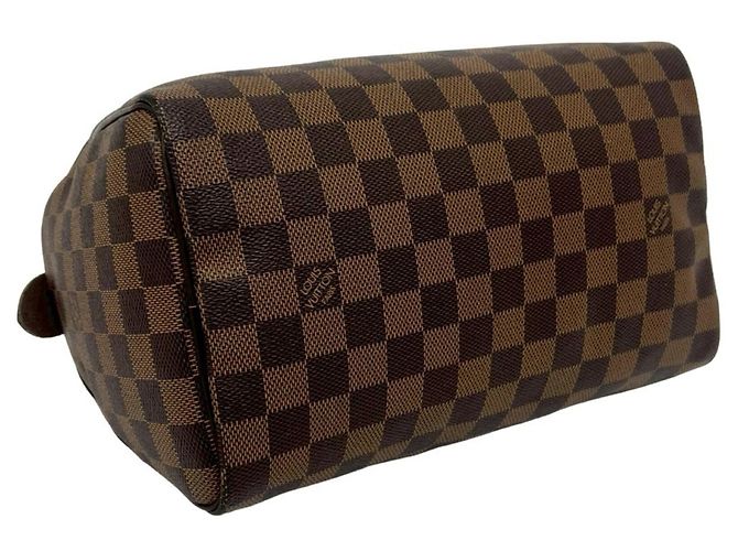 Borsa Louis Vuitton Speedy 25 motivo Damier Marrone - vista 7