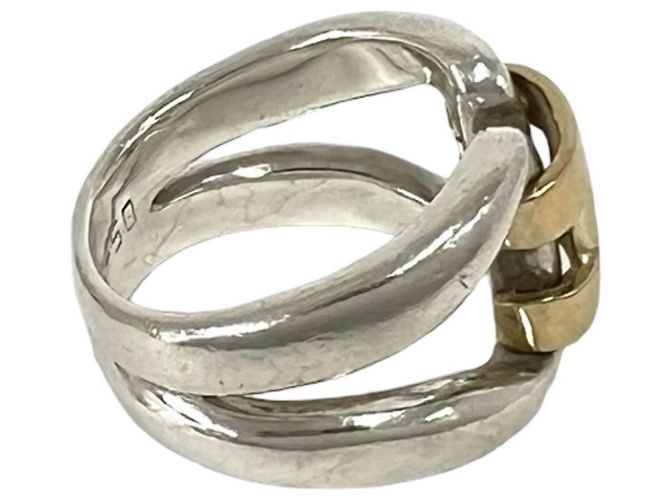 Ring Anello Hermès History in Argento e Oro Giallo D'oro - vista 5