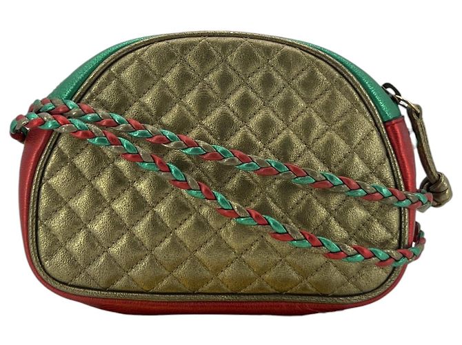 Gucci Bolsa de ombro Zumi em couro matelassê metálico verde e vermelho Multicor - vista 2