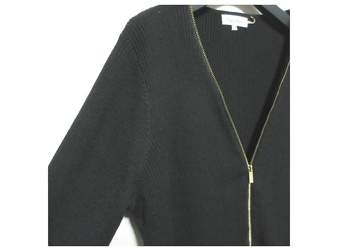 Autre Marque Calvin Klein Strickpullover mit Rippenstrick Schwarz - Ansicht 3