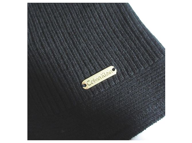 Autre Marque Calvin Klein Strickpullover mit Rippenstrick Schwarz - Ansicht 4