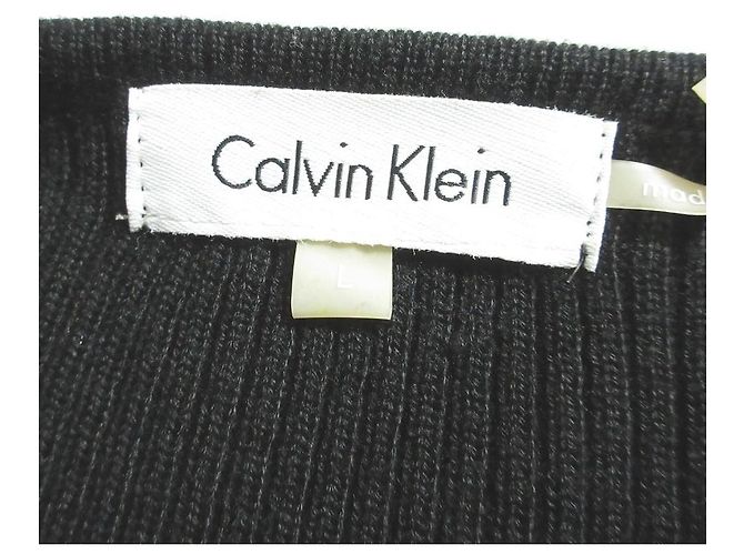 Autre Marque Calvin Klein Strickpullover mit Rippenstrick Schwarz - Ansicht 5