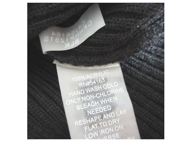 Autre Marque Calvin Klein Strickpullover mit Rippenstrick Schwarz - Ansicht 6