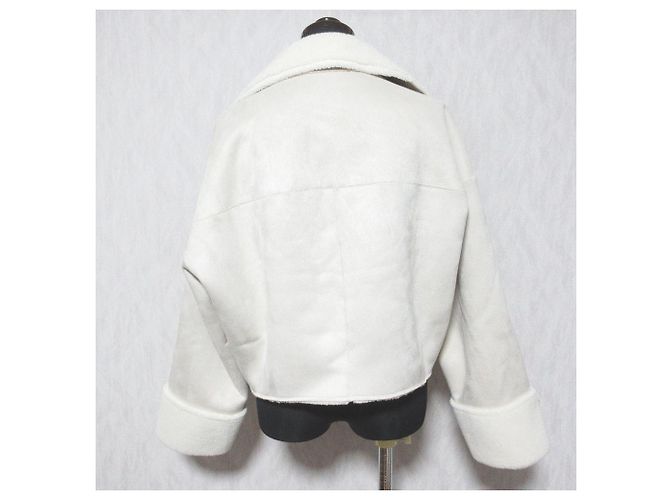 Autre Marque Giacca Corta Snidel Varie Eco Mouton Bianco Crudo - vista 2