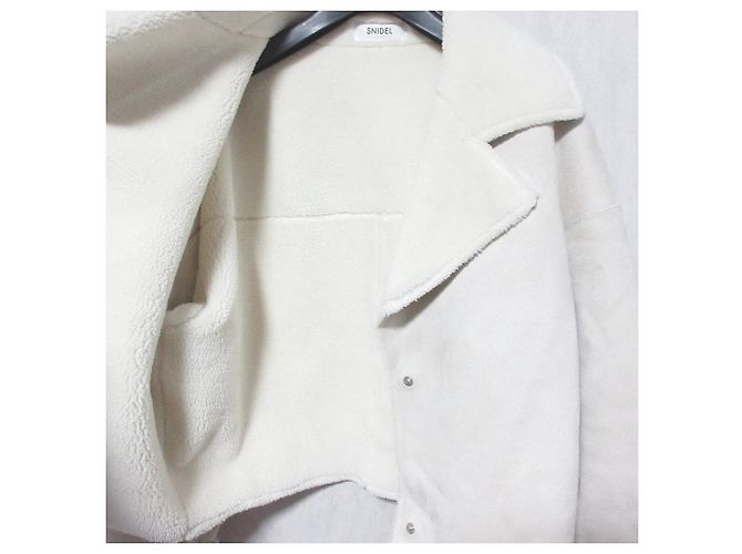 Autre Marque Giacca Corta Snidel Varie Eco Mouton Bianco Crudo - vista 4