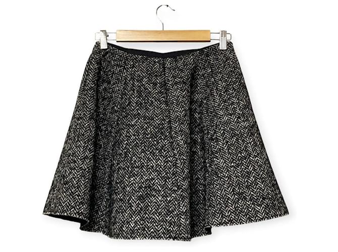 Autre Marque Falda de tweed con espiga MSGM Negro - vista 2