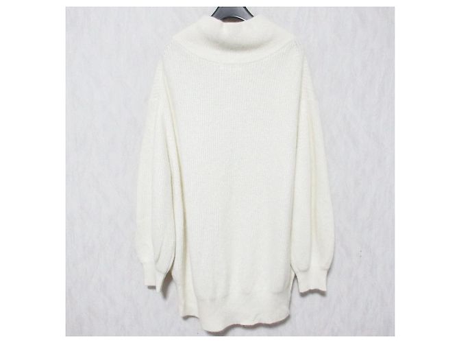 Autre Marque RIVE DROITE Strickpullover aus Fuchs-Mischgewebe Weiß - Ansicht 2