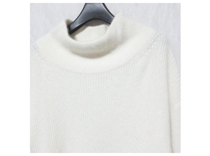 Autre Marque RIVE DROITE Strickpullover aus Fuchs-Mischgewebe Weiß - Ansicht 3