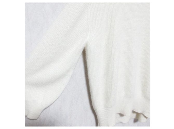 Autre Marque RIVE DROITE Strickpullover aus Fuchs-Mischgewebe Weiß - Ansicht 4