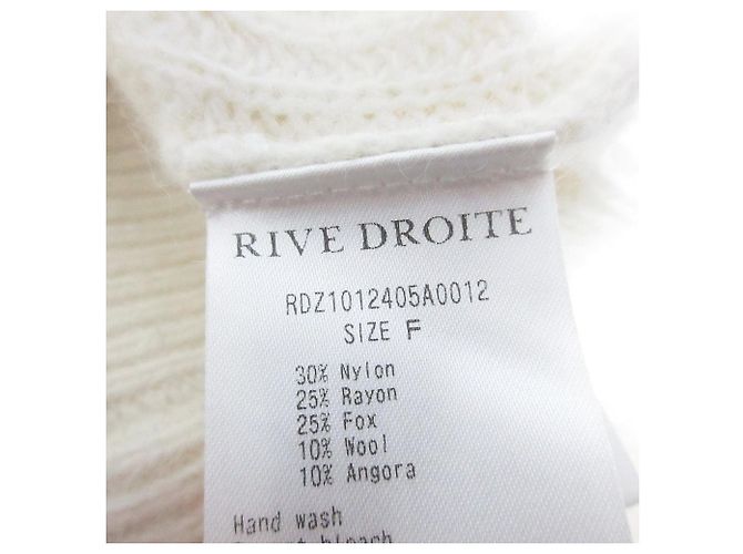 Autre Marque RIVE DROITE Strickpullover aus Fuchs-Mischgewebe Weiß - Ansicht 6