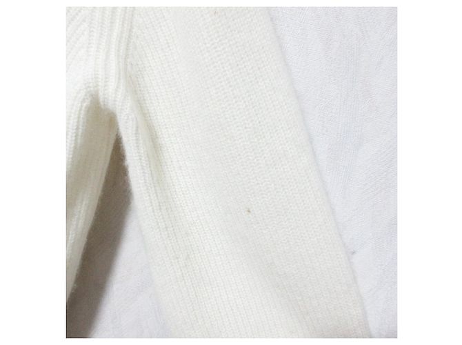 Autre Marque RIVE DROITE Strickpullover aus Fuchs-Mischgewebe Weiß - Ansicht 9