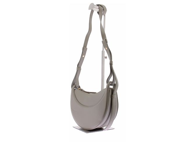 Polène Borsa a tracolla in pelle Numéro Dix Grigio - vista 2