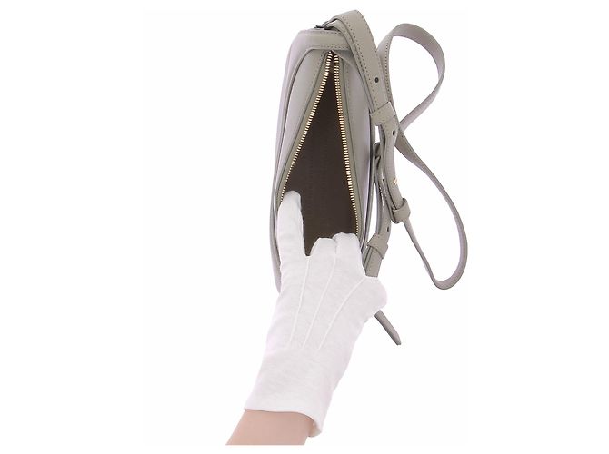 Polène Borsa a tracolla in pelle Numéro Dix Grigio - vista 7