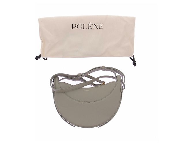Polène Borsa a tracolla in pelle Numéro Dix Grigio - vista 8