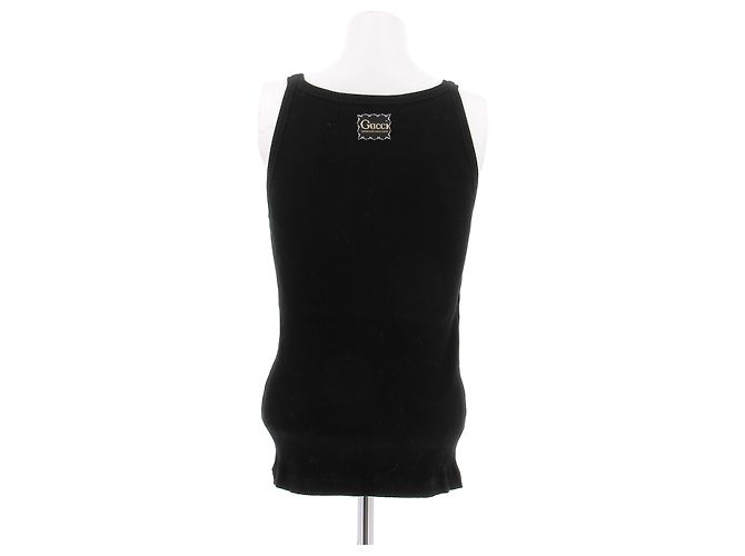 Top de tirantes negro de algodón Gucci - vista 2