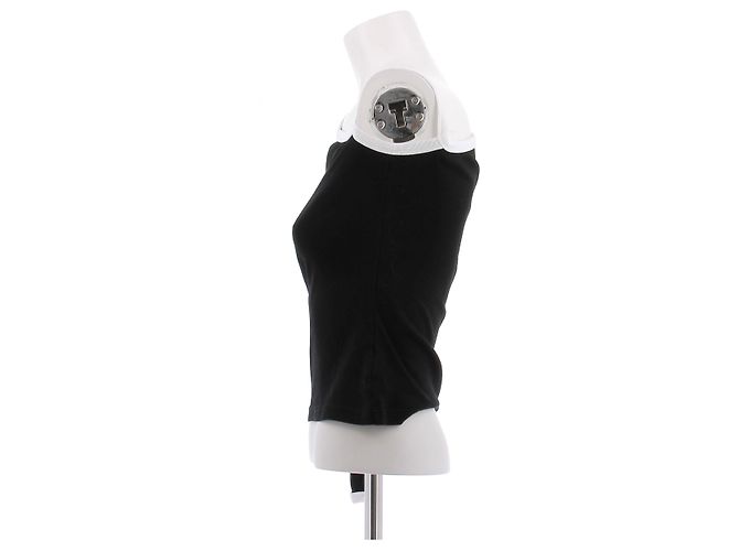 Top asimétrico negro de algodón Courreges - vista 4