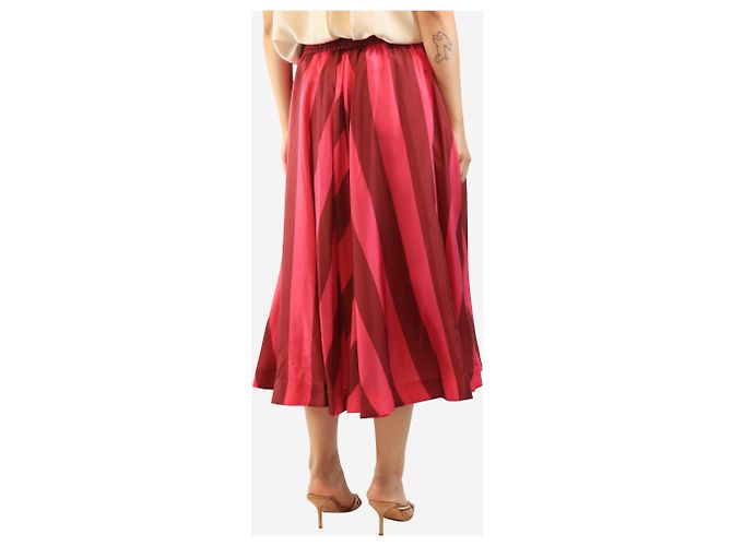 Zimmermann Midi-Rock aus Seide mit Chevron-Print in Rosa und Burgund - Größe UK 12 Pink - Ansicht 3