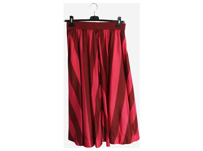Zimmermann Midi-Rock aus Seide mit Chevron-Print in Rosa und Burgund - Größe UK 12 Pink - Ansicht 4