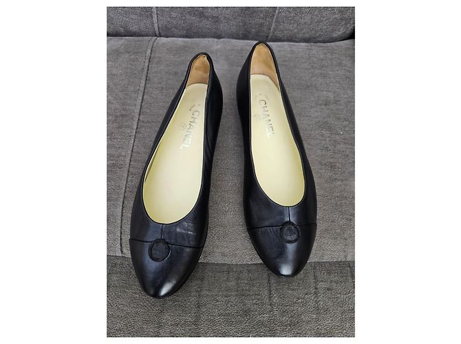 Chanel Bailarinas de cuero negro - vista 8