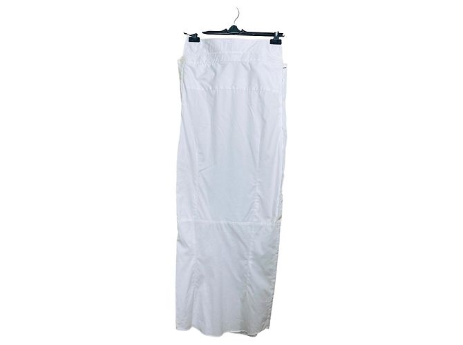 Autre Marque Hodakova Vestido maxi palabra de honor de algodón blanco desconstruido - vista 4