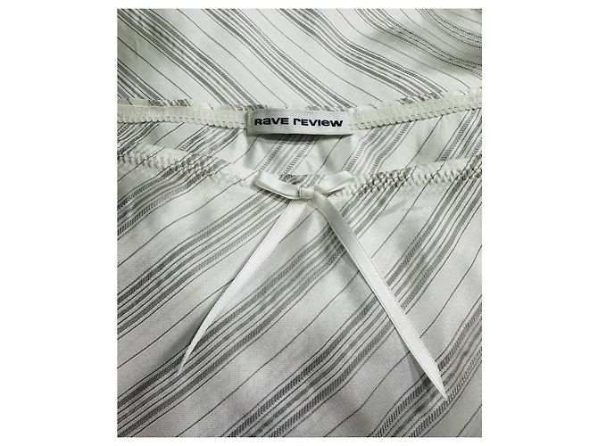 Autre Marque Falda de seda Rave Review a rayas y encaje Blanco Gris - vista 4