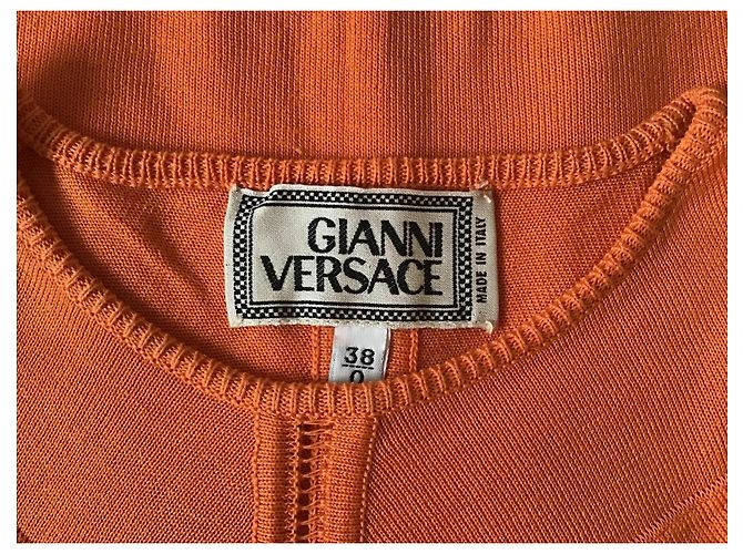 Top de punto plisado naranja Gianni Versace - vista 4