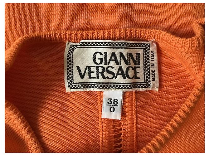 Top de punto plisado naranja Gianni Versace - vista 5