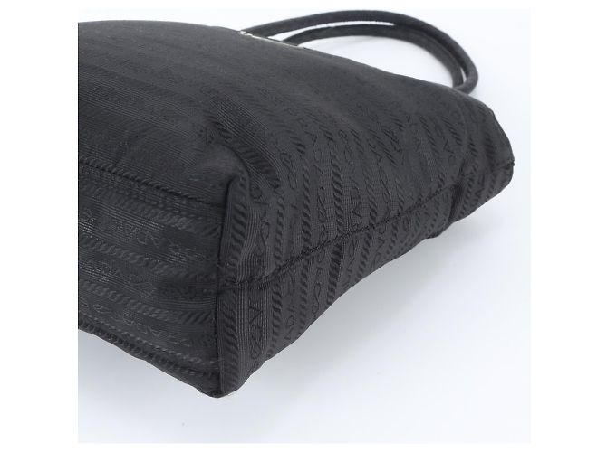 Borsa Tote Prada Tessuto Nylon Triangle Logo Nero - vista 4