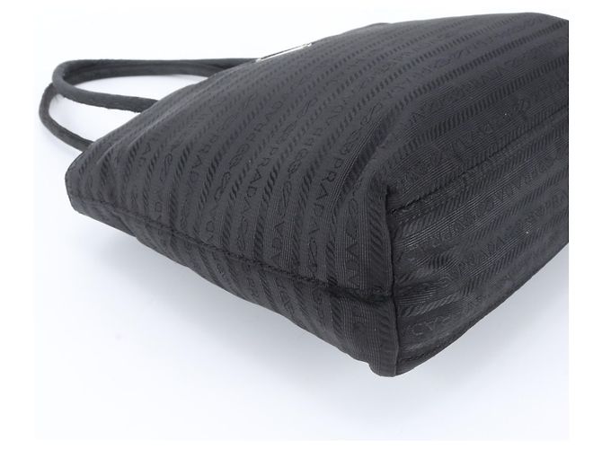 Borsa Tote Prada Tessuto Nylon Triangle Logo Nero - vista 6