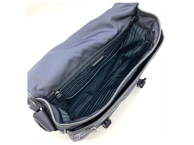 Borsa a tracolla con logo Prada Blu navy - vista 6