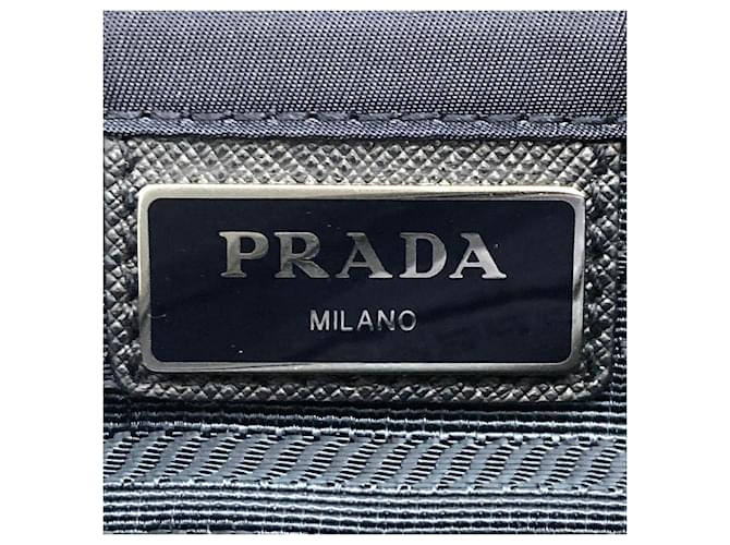 Borsa a tracolla con logo Prada Blu navy - vista 8