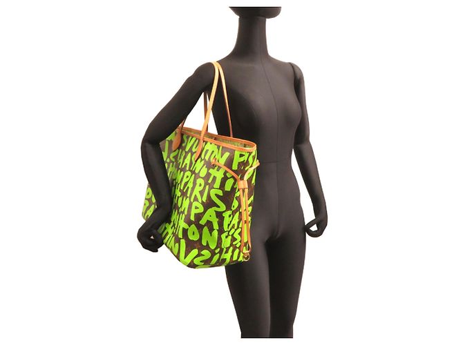Borsa Tote Neverfull GM da donna Louis Vuitton Verde - vista 8