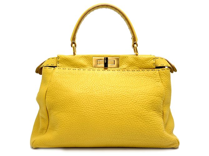 Borsa Fendi Peekaboo Medium Selleria da donna Giallo - vista 2