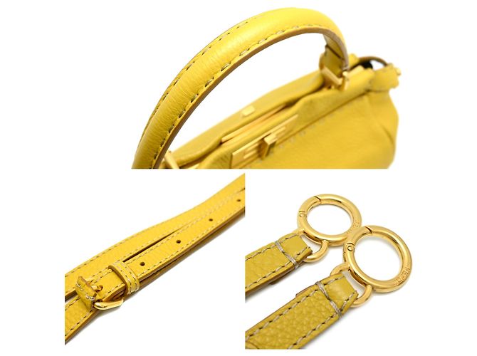 Borsa Fendi Peekaboo Medium Selleria da donna Giallo - vista 5