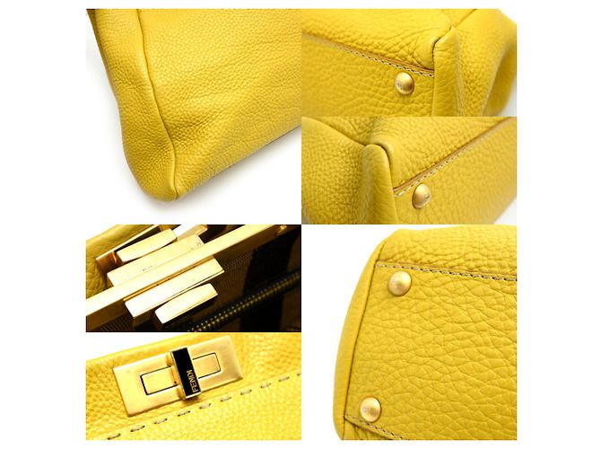 Borsa Fendi Peekaboo Medium Selleria da donna Giallo - vista 7