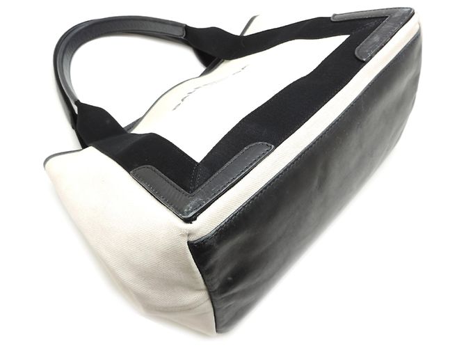 Everyday Borsa a tracolla Balenciaga Navy Cabas Small Nero Bianco - vista 3