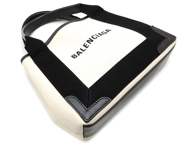 Borsa a mano Cabas XS blu navy da donna Balenciaga Nero Bianco - vista 3