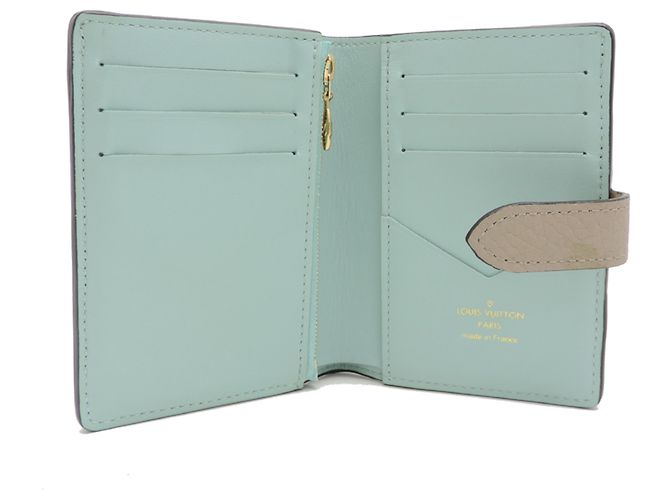 Cartera compacta vertical Louis Vuitton LV Beige Azul claro - vista 3